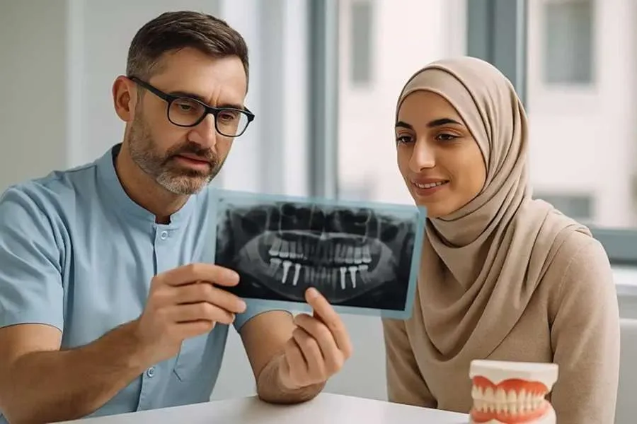 ایمپلنت دندان در فک بالا و فک پایین