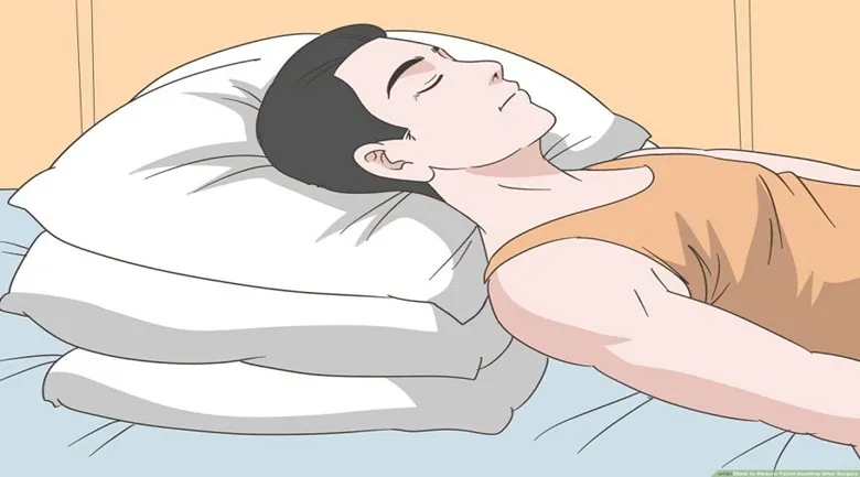 قرار دادن چند بالشت زیر سر